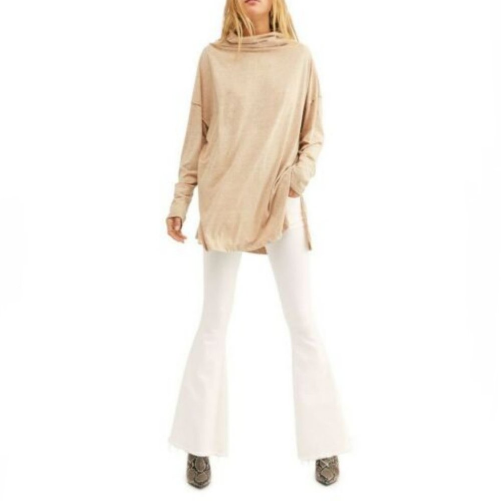 Free People ~ Bella Vista Thermal Tunic Top M - Picture 2 of 4